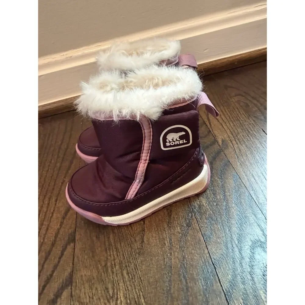 Sorel Kids Whitney II Plus Bootie Purple Pink Waterproof Insulated Toddler 4 NEW